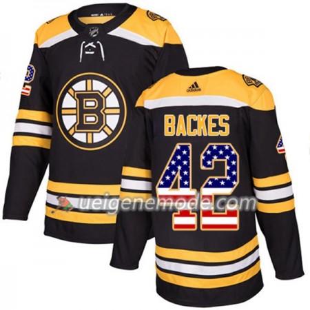 Herren Eishockey Boston Bruins Trikot David Backes 42 Adidas 2017-2018 Schwarz USA Flag Fashion Authentic